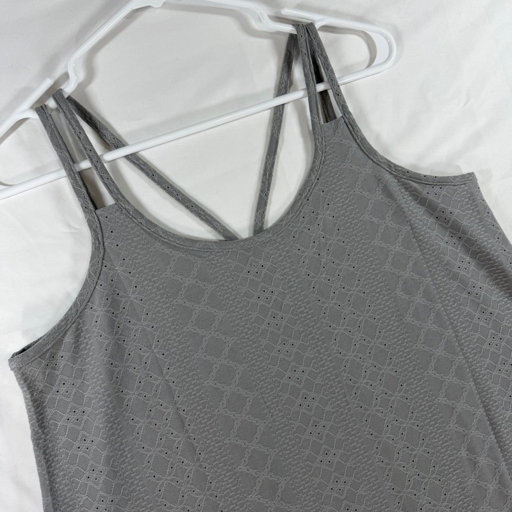 Athmile Womens Grey Pointelle‎ Knit Strappy Racerback Tank Top Size M NEW